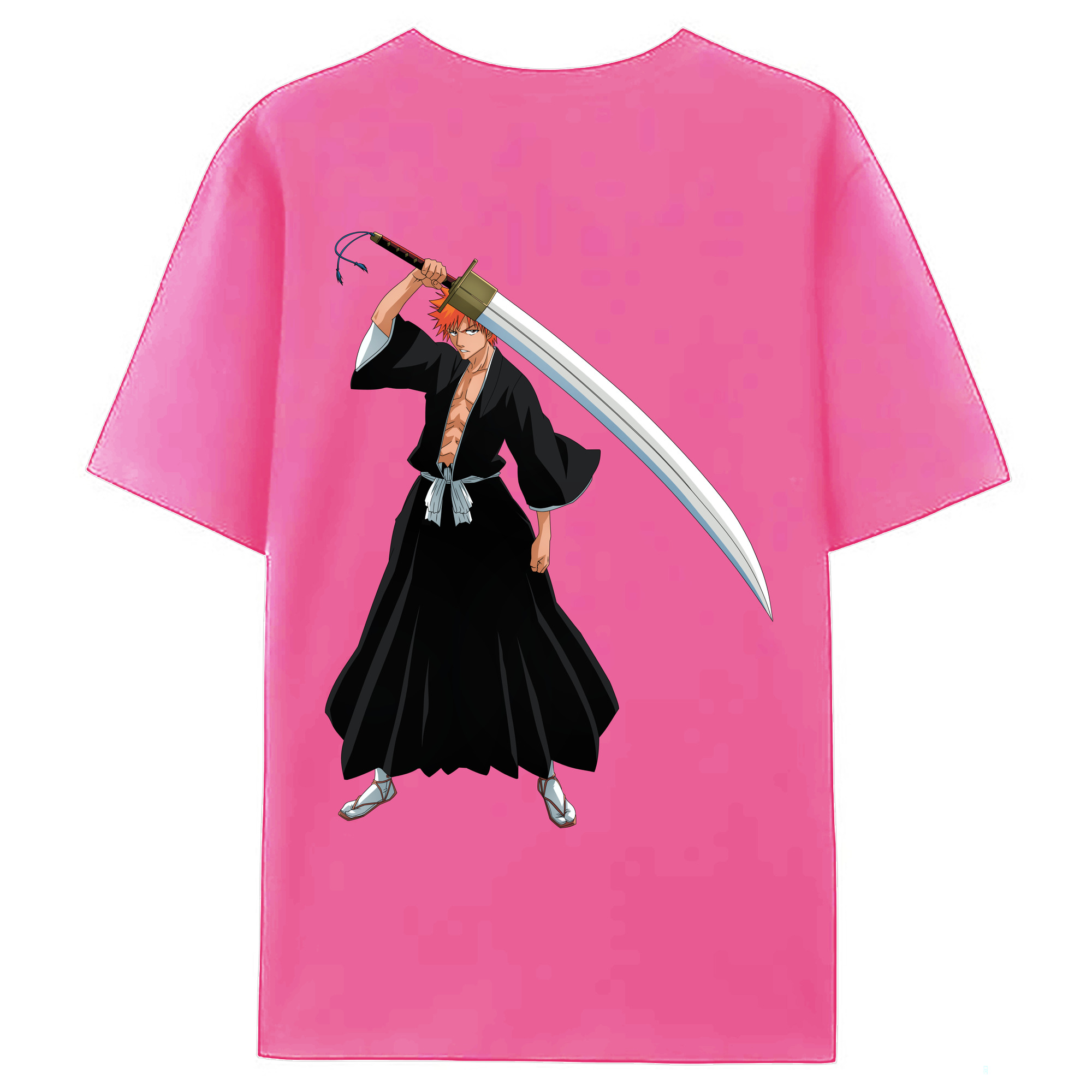 （画像用） ブリーチ 黒崎一護（くろさき いちご）BLEACH Kurosaki Ichigo レディース半袖Tシャツ(バックプリント)